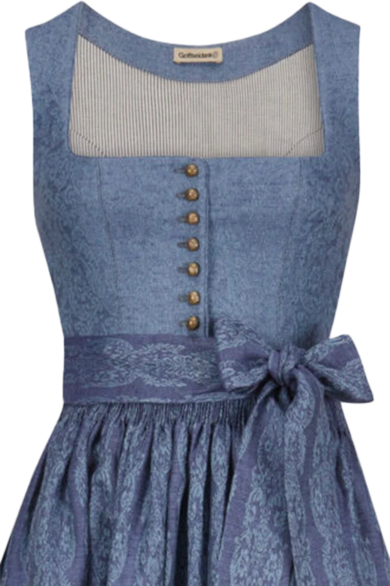 Dirndl lang Leinen mit Blumenmuster
