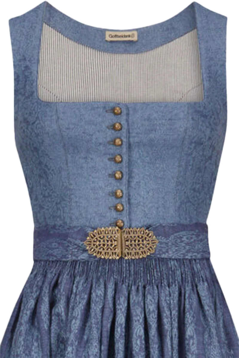 Dirndl lang Leinen mit Blumenmuster