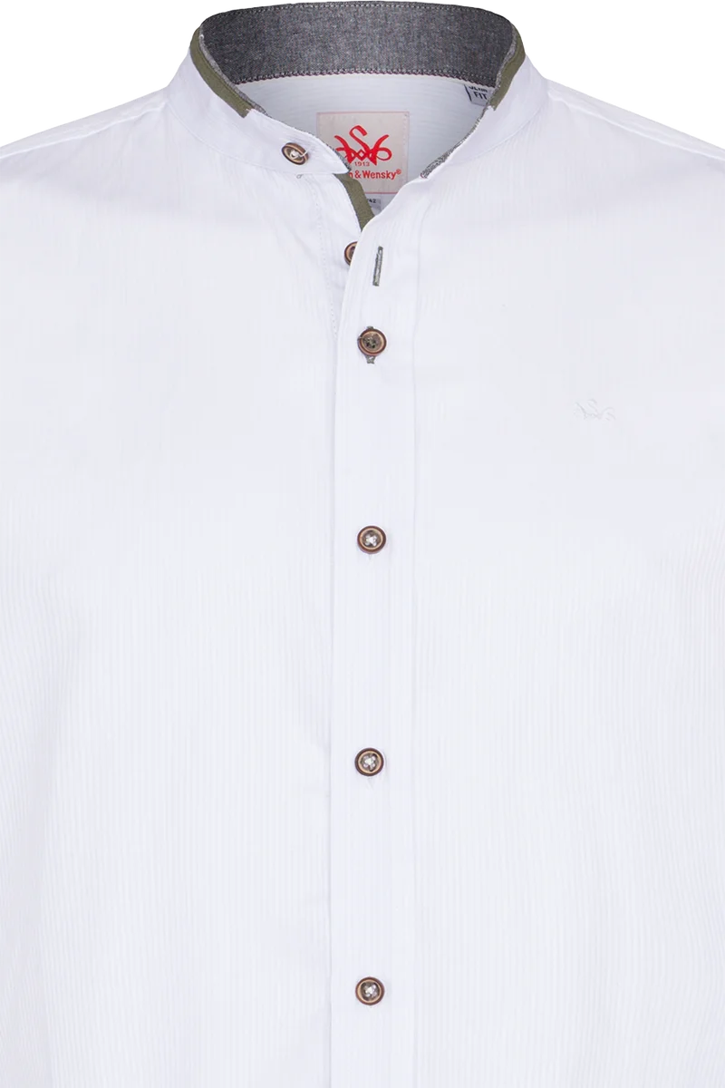 Herren Stehkragenhemd Slim Fit gestreift