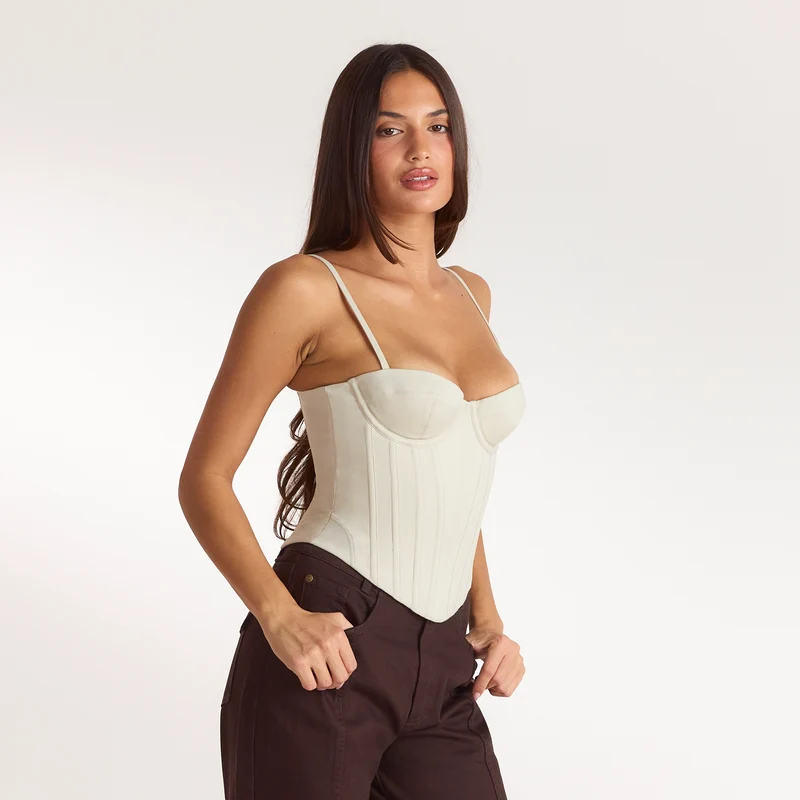 Sculpt Korsett-Top - Steingrau