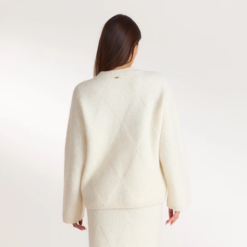 Diamond Strickpullover - Crèmefarbe