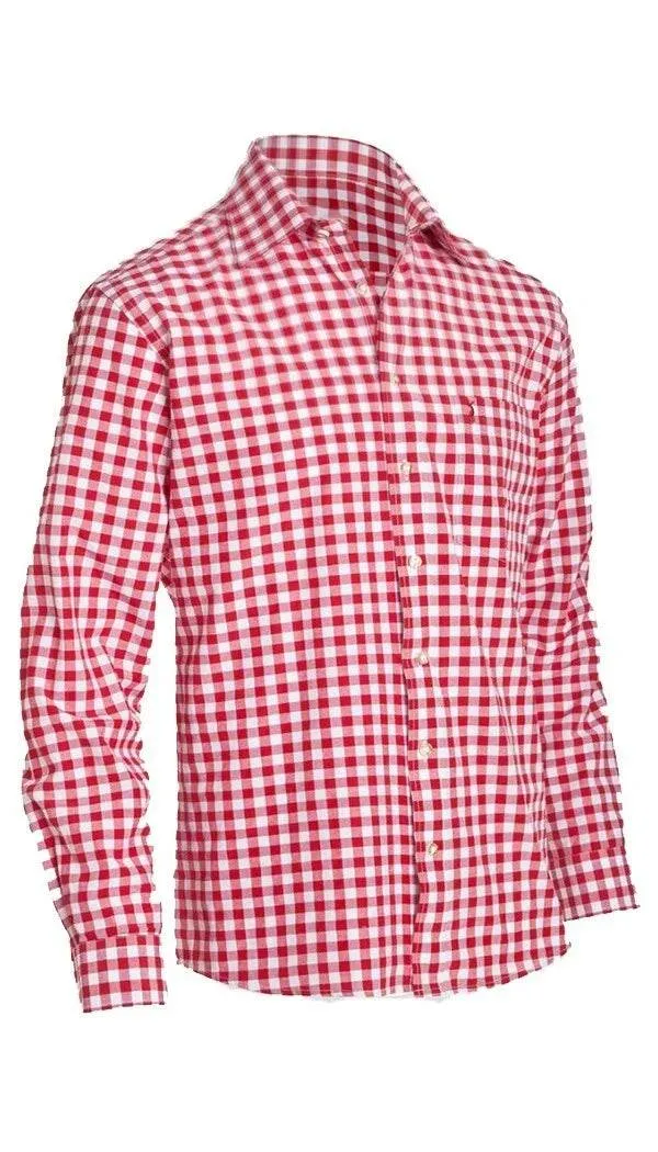 Trachtenhemd Herren mit Karo und Hirschprint