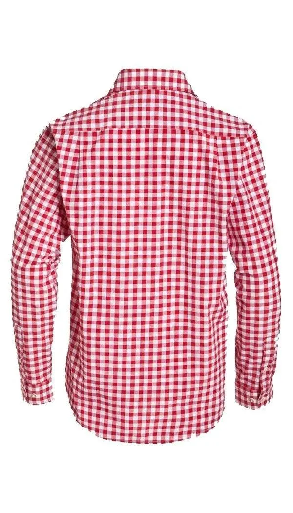 Trachtenhemd Herren mit Karo und Hirschprint