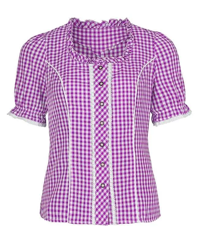 Damen Shirt mit Trachtenmuster zur Lederhose