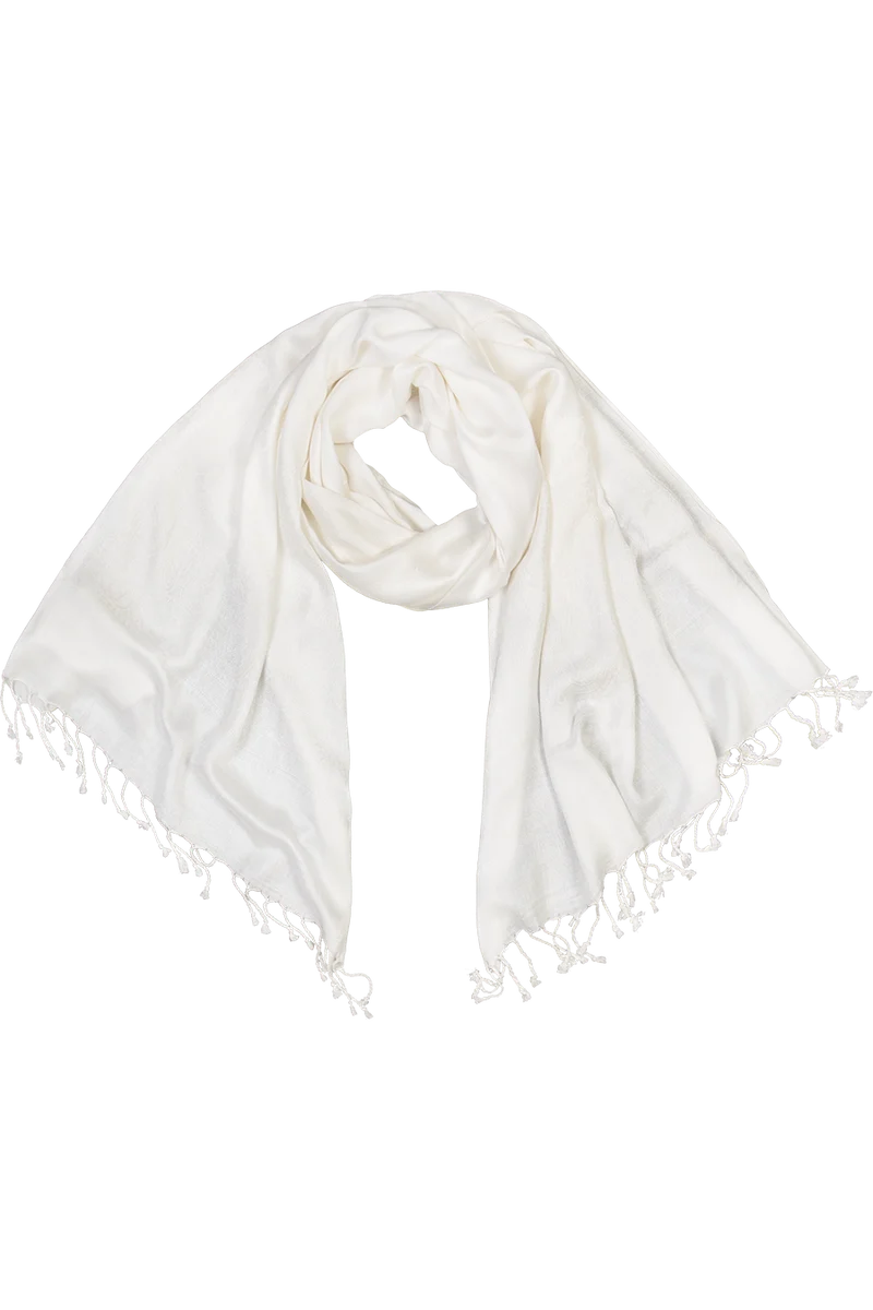 Damen Tuch im Pashmina-Stil mit Muster - offwhite