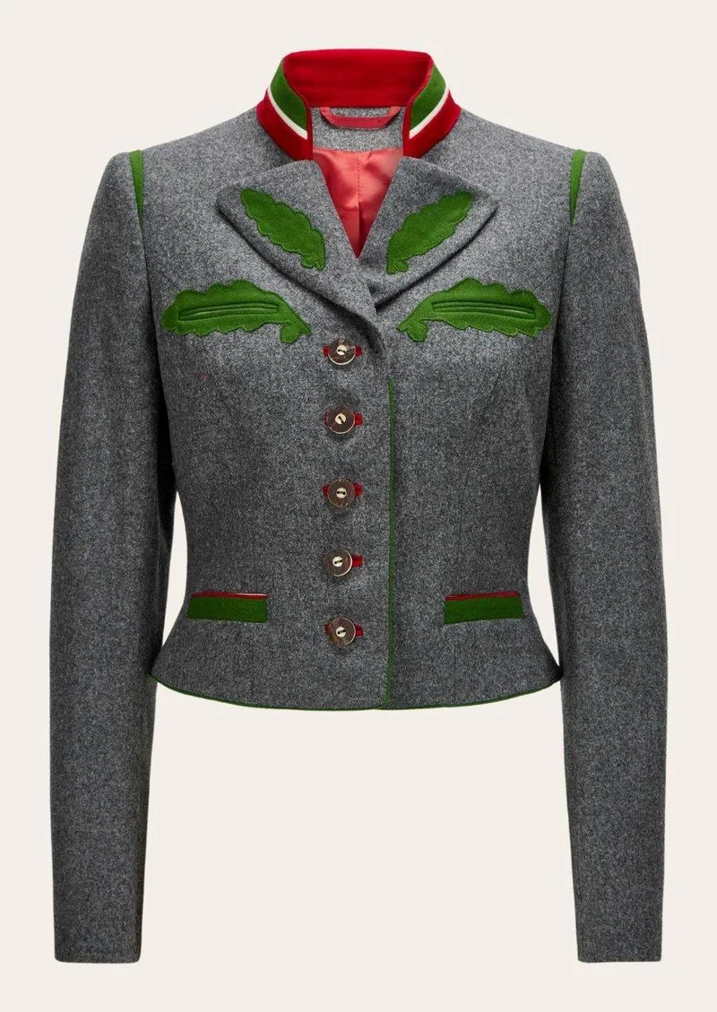 Damen Lodenjacke zur Lederhose mit Stickerei