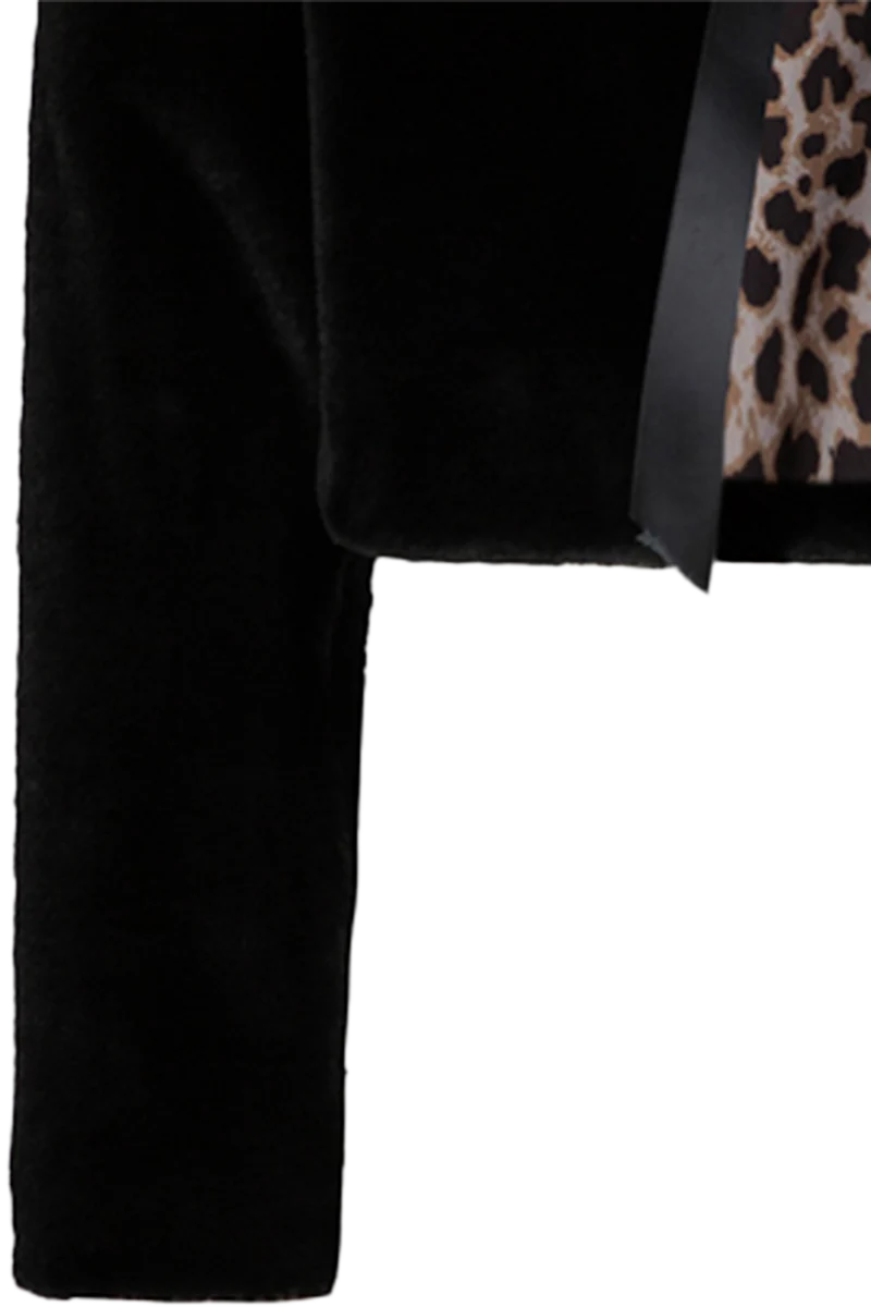 Damen Trachten-Wendejacke Bolero Kunstfell mit Leo-Muster