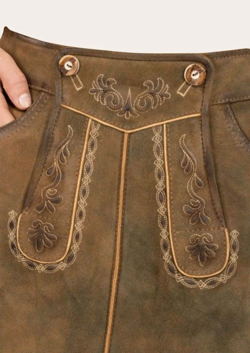 Bayerischer Lederhosenrock Damen mit Details