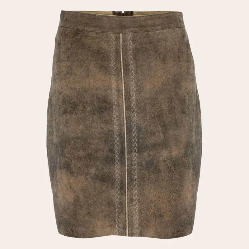 Kurzer Lederhosenrock Damen mit Stickerei