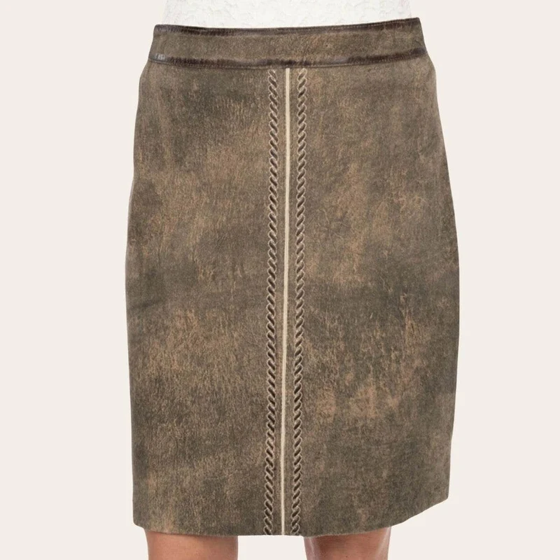 Kurzer Lederhosenrock Damen mit Stickerei