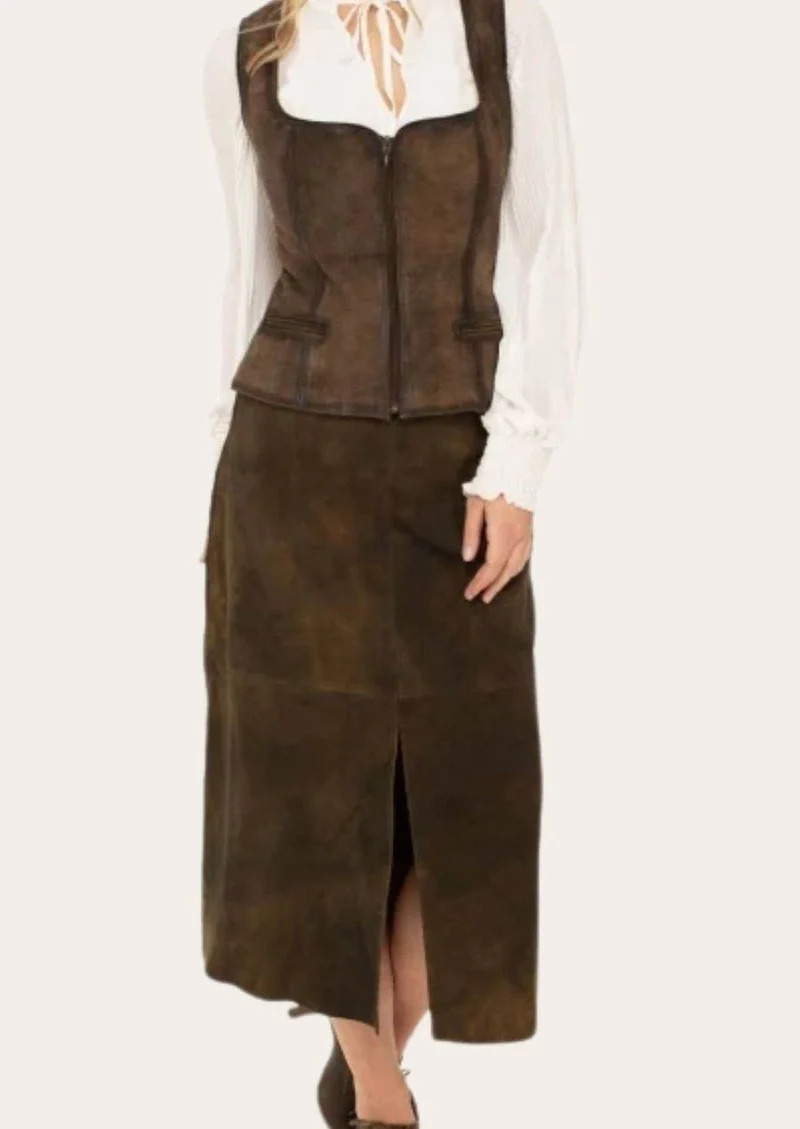Damen Trachten Skirt in Lederoptik