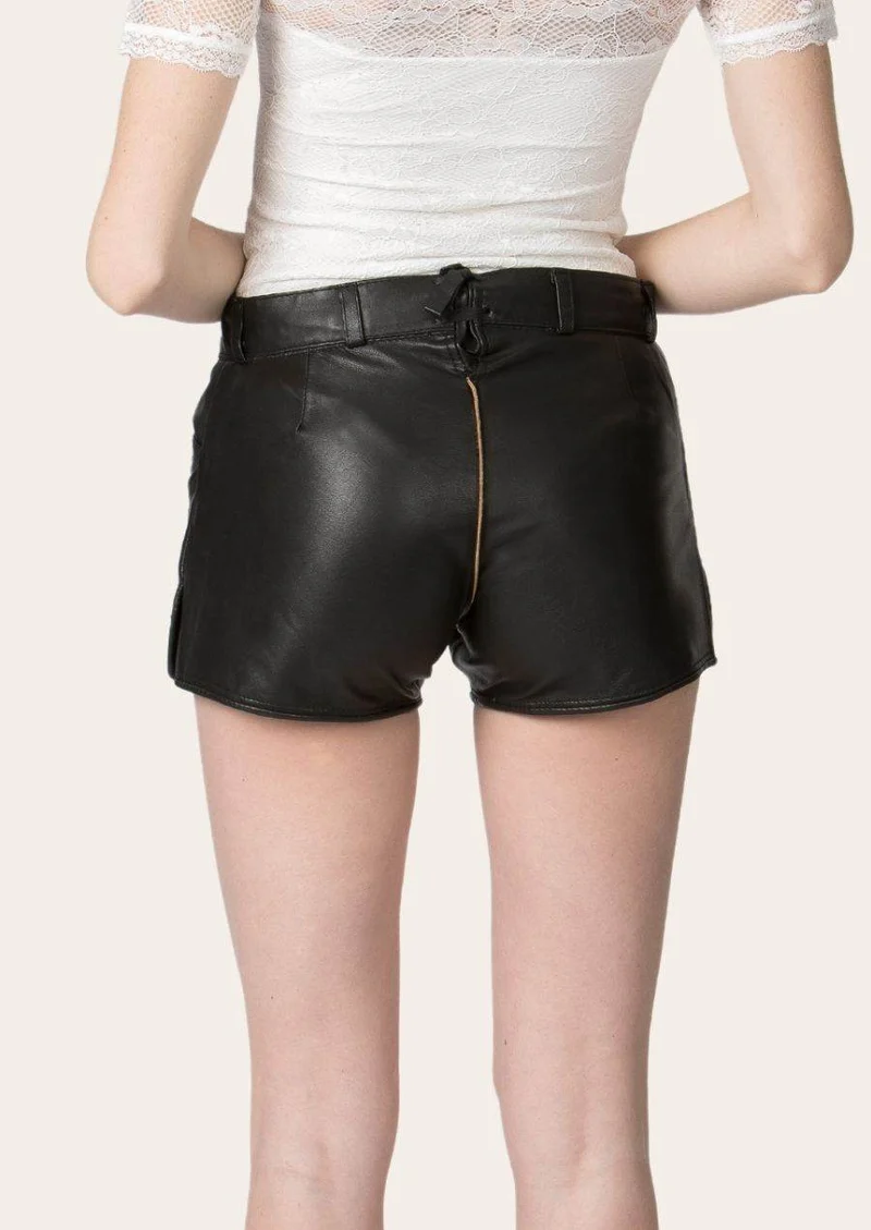 Damen Lederhose aus Wildleder mit Stickerei