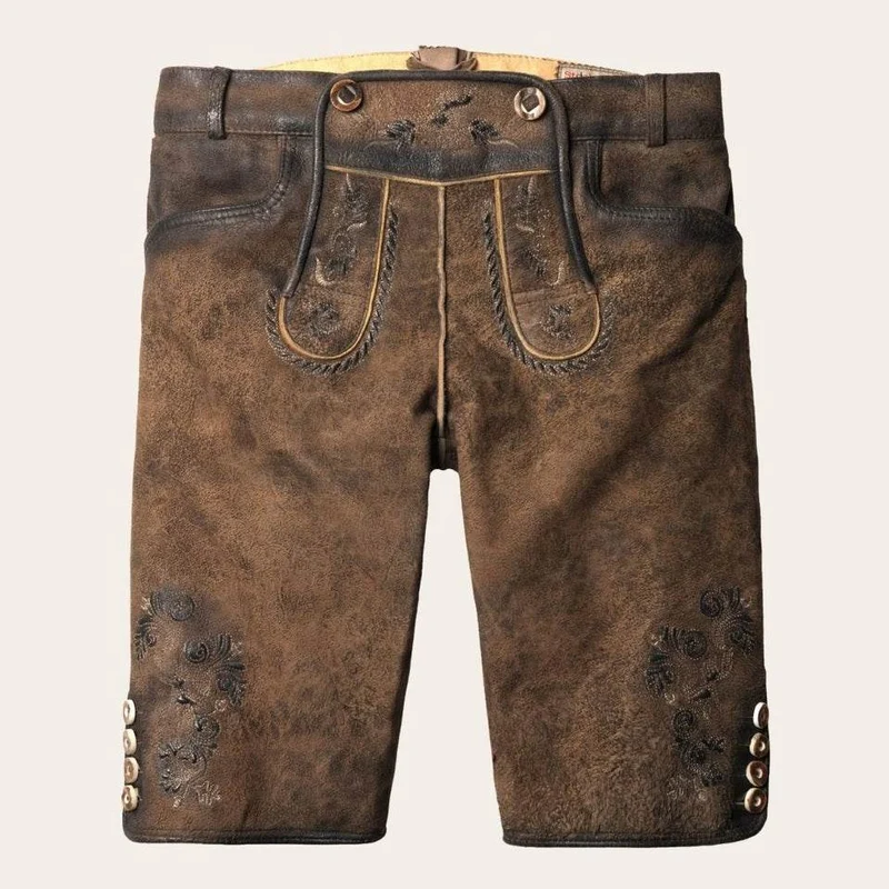 Herren Lederhose mit Trägern im Trachtenstil