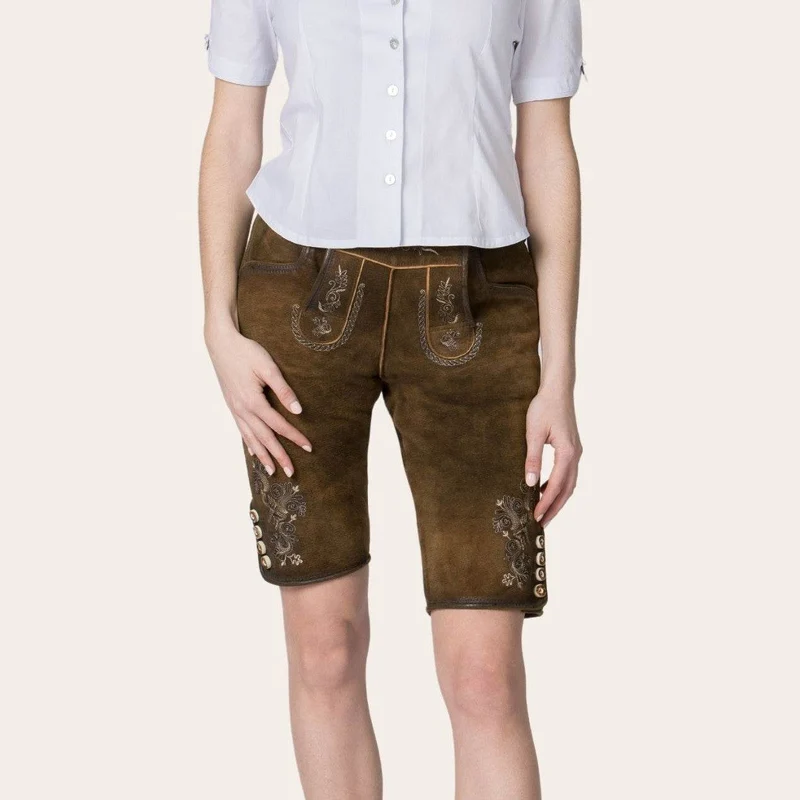 Herren Lederhose mit Trägern im Trachtenstil