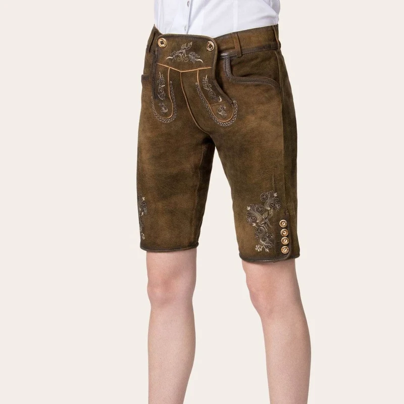 Herren Lederhose mit Trägern im Trachtenstil