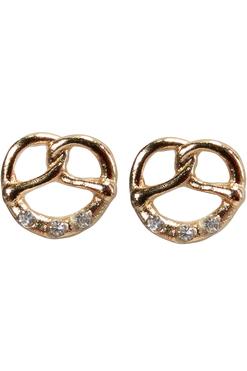 Damen Brezen-Ohrringe - gold