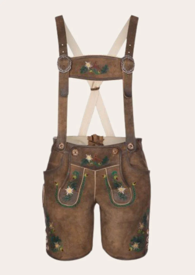 Damen Trachtenlederhose Dunkelbraun für Feste