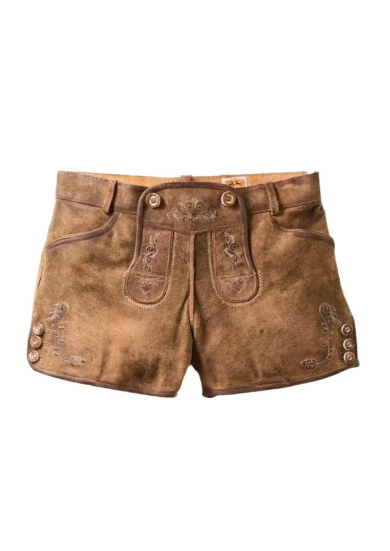 Damen Lederhose mit Schnürbund für Volksfeste