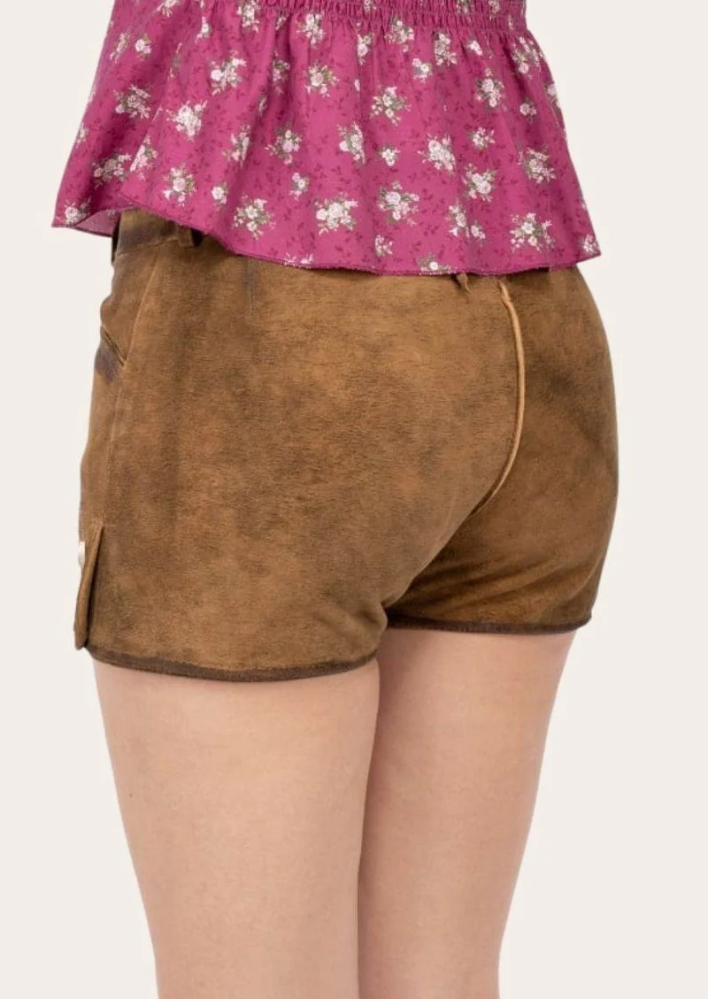 Damen Lederhose mit Schnürbund für Volksfeste