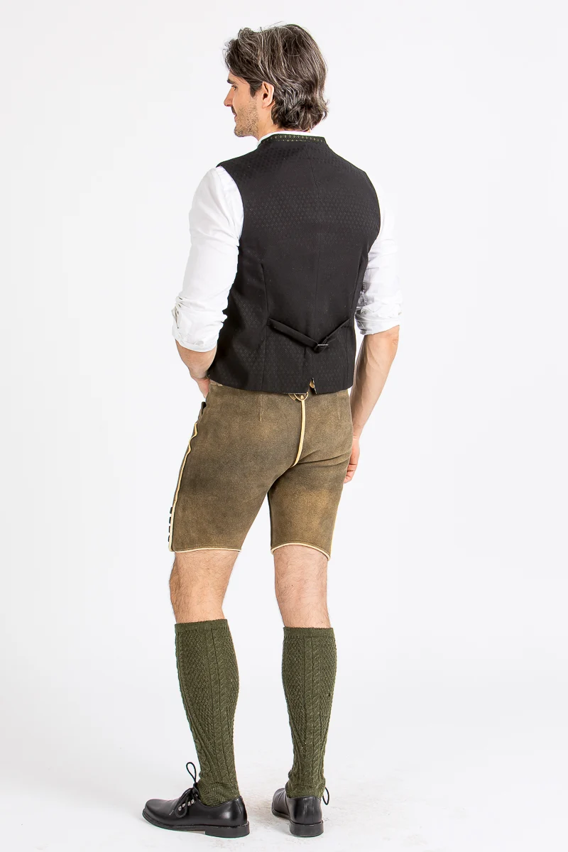 Kurze Meindl Hirschlederhose Nassfeld altschwarz