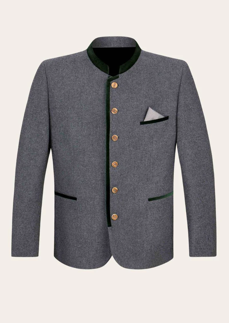 Herren Trachtenjacke mit Struktur und Kontrastkragen