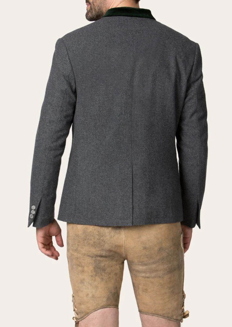 Herren Trachtenjacke mit Struktur und Kontrastkragen