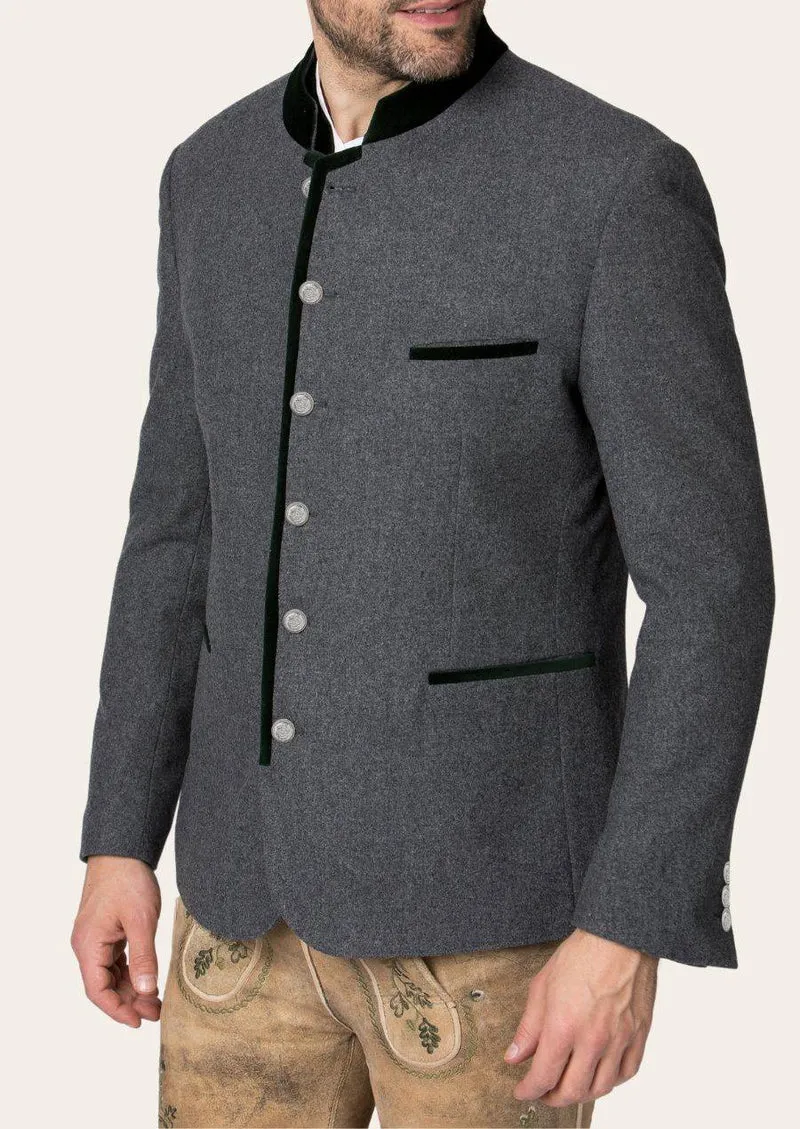Herren Trachtenjacke mit Struktur und Kontrastkragen