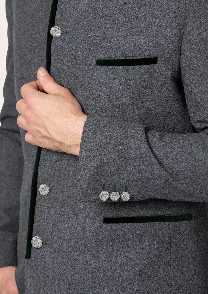 Herren Trachtenjacke mit Struktur und Kontrastkragen