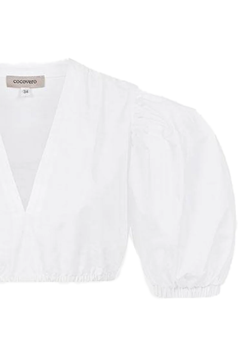 Dirndlbluse mit weiten Puffärmeln