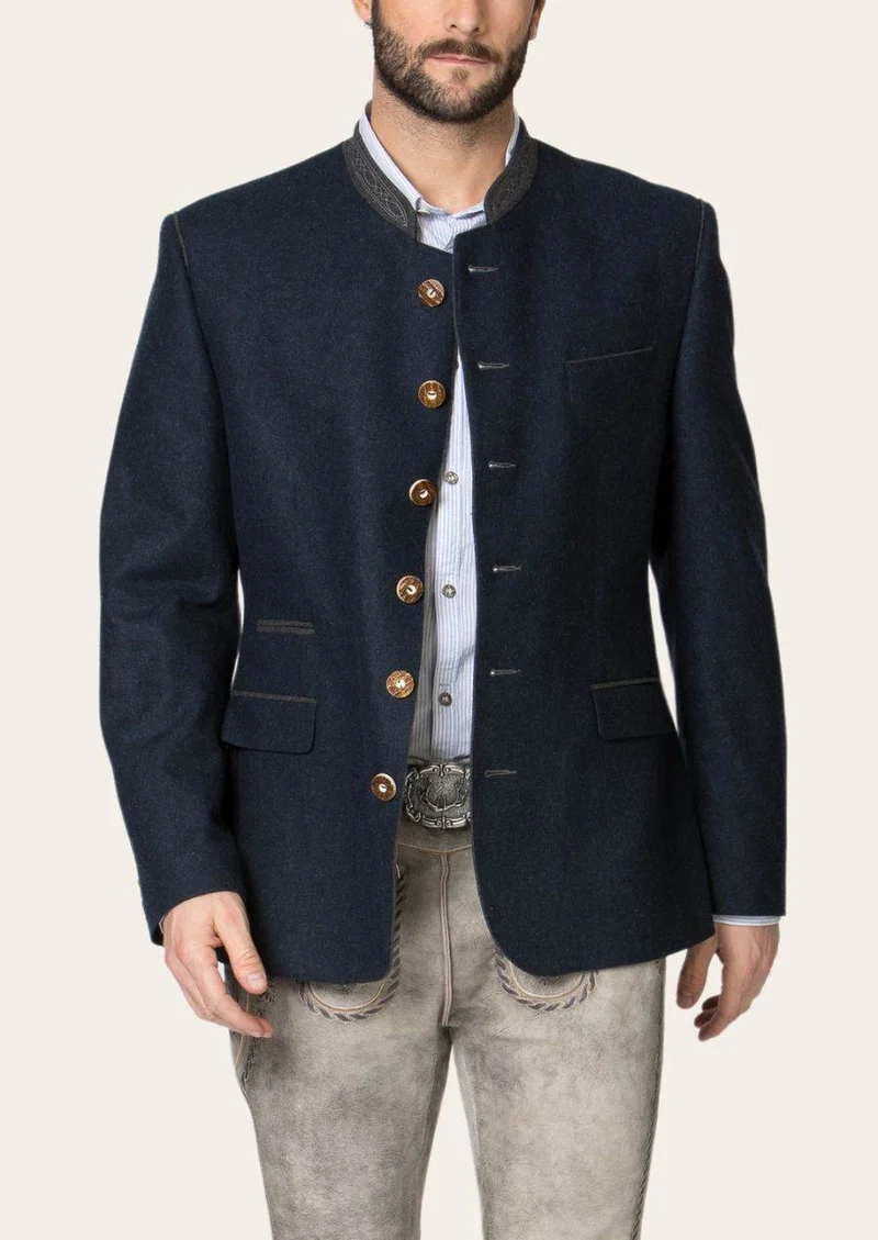 Bayerischer Herren Janker mit Paspeldetails