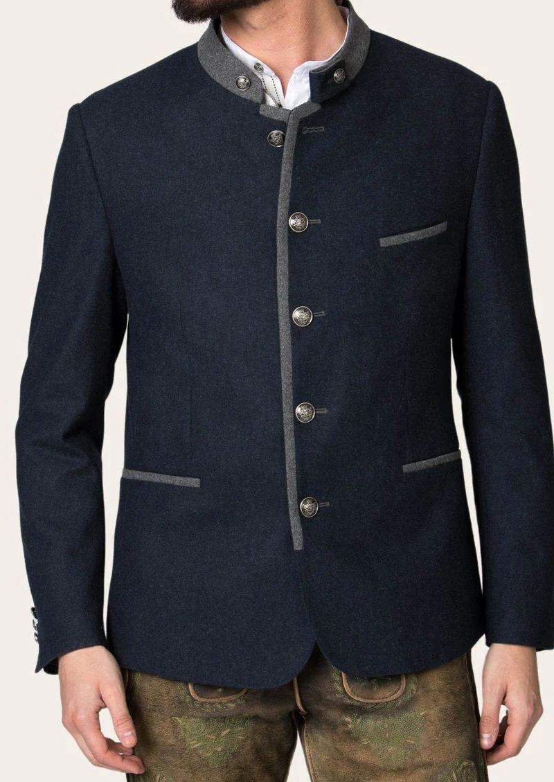 Herren Stehkragenjacke im Alpenstil