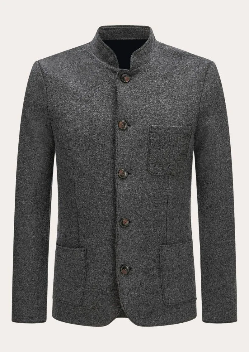 Herren Trachtenblazer mit Kontrastnähten und Knopfdetails