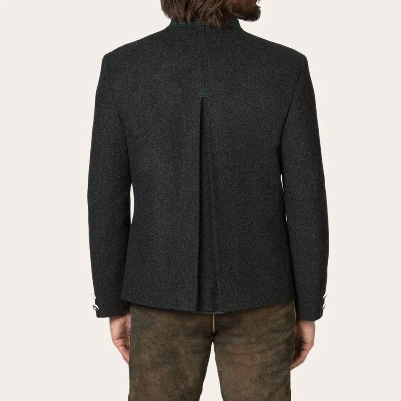 Herren Trachtenjacke mit Hornknöpfen und Stehkragen