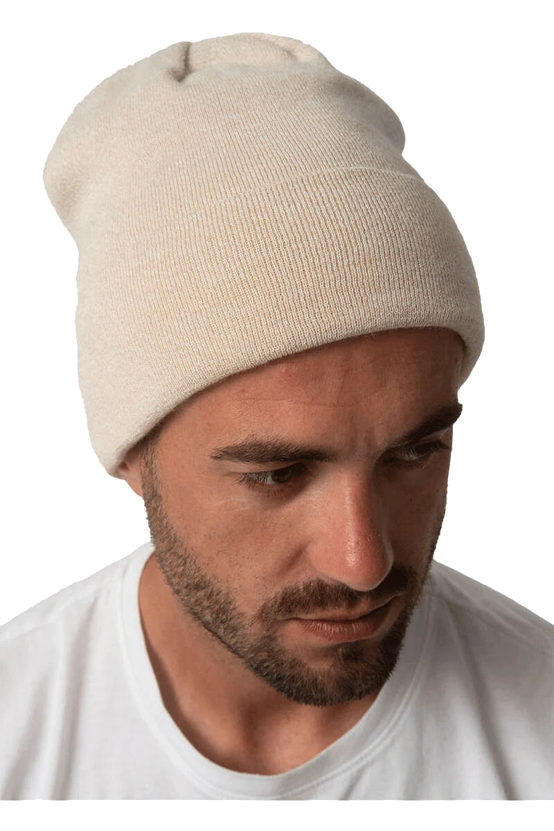Beanie-Mütze mit kleinem Edelweiß-Lederpatch