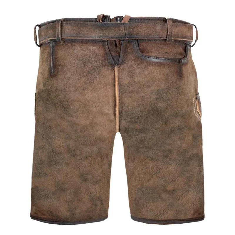 Edle Hirschlederhose Herren mit Trachtenmuster