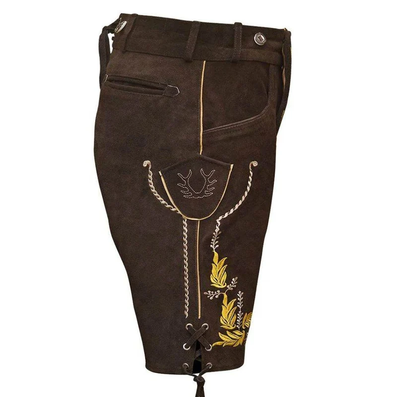 Kurze Lederhose Herren mit Herzstickerei