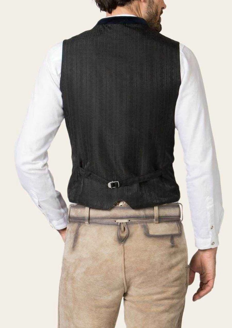 Herren Trachtenweste mit Hirschstickerei & Hornknöpfen