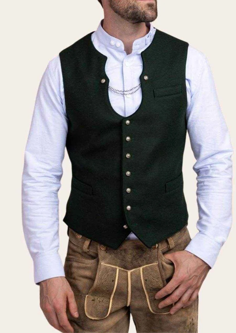 Klassische Herren Trachtenweste mit Hirschhornknöpfen