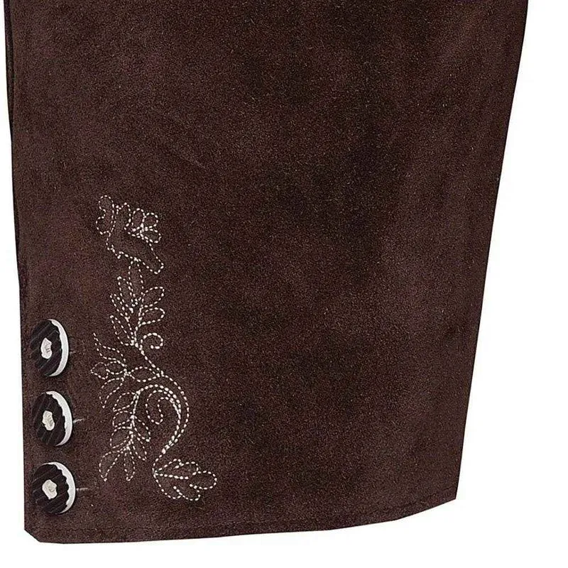 Herren Trachtenlederhose mit Latz und Hirschdekor