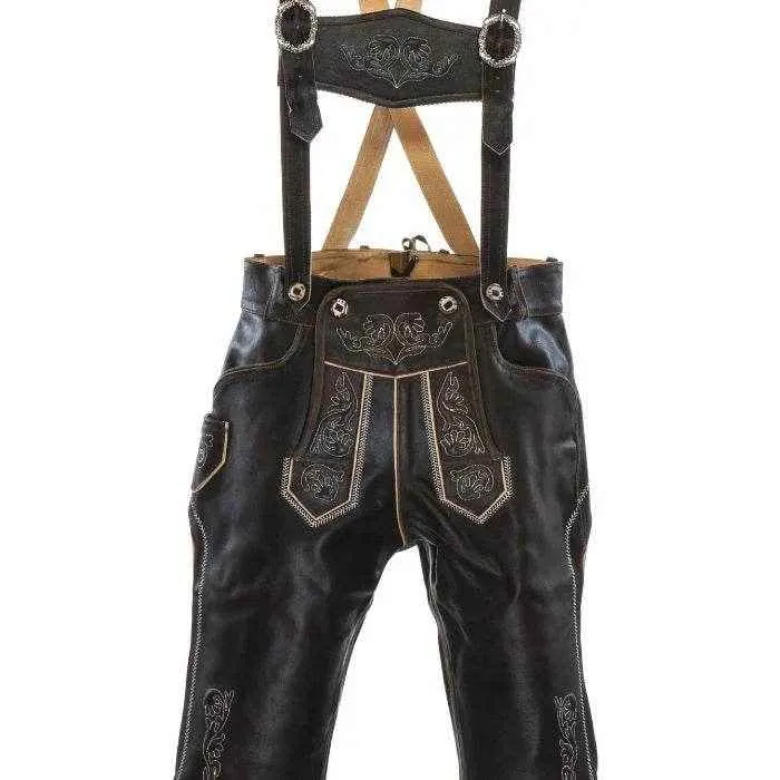 Kurzlederhose Herren rustikal mit Traditionsnähten