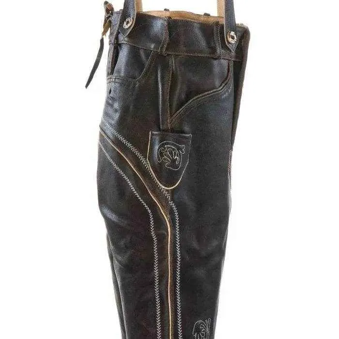 Kurzlederhose Herren rustikal mit Traditionsnähten