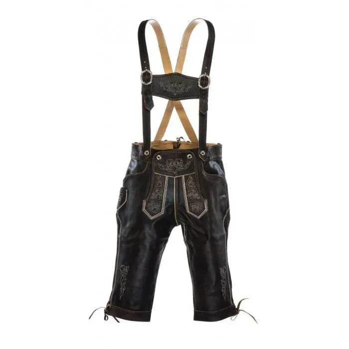 Kurzlederhose Herren rustikal mit Traditionsnähten