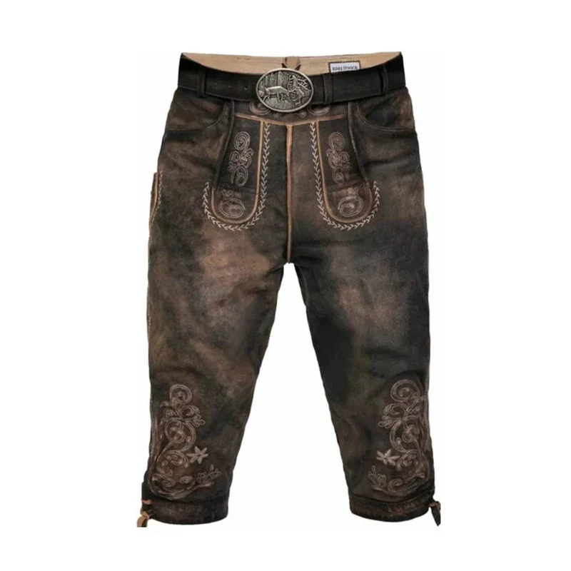 Edle Herren Bundhose aus Leder mit Trachtenknöpfen