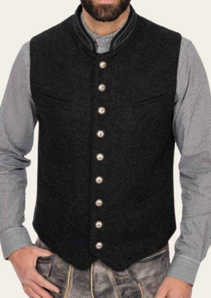 Herren Gilet im Landhausstil aus Baumwollleinen