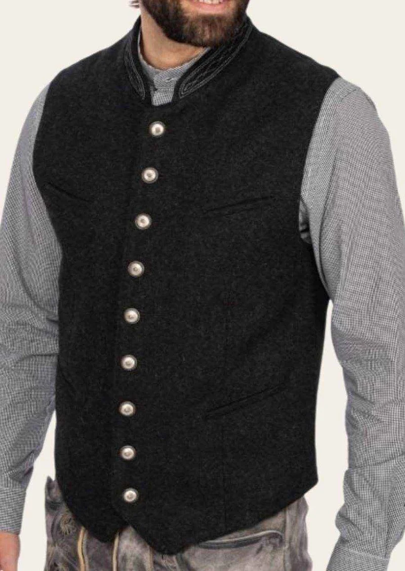 Herren Gilet im Landhausstil aus Baumwollleinen