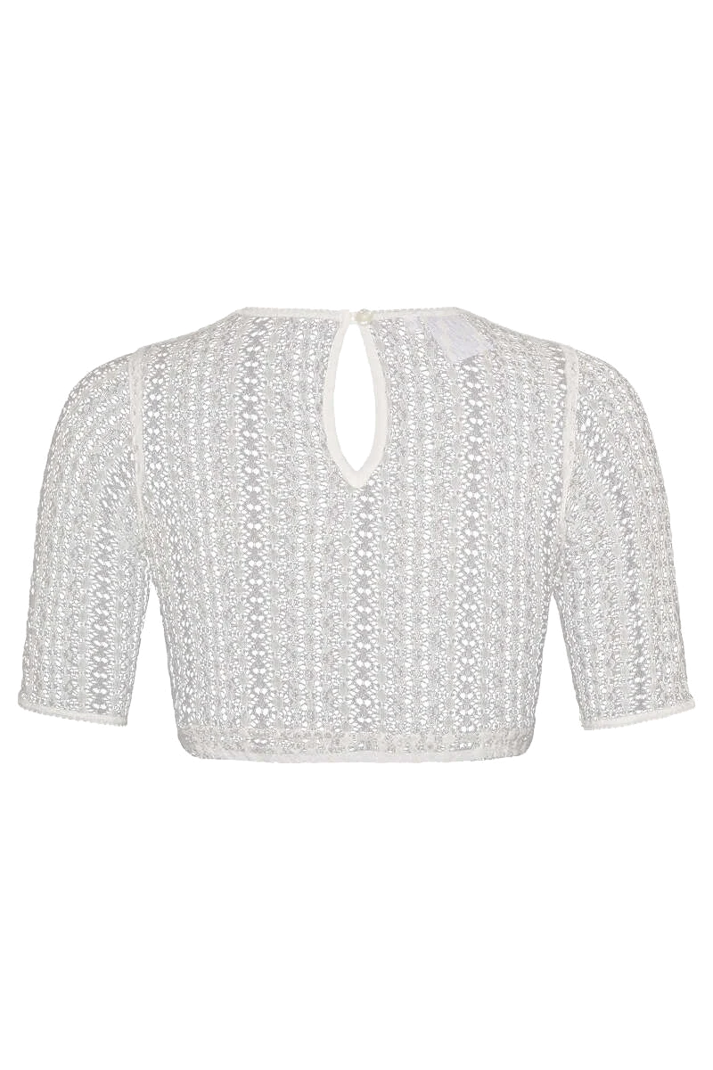 Hochgeschlossene Dirndlbluse aus Spitze