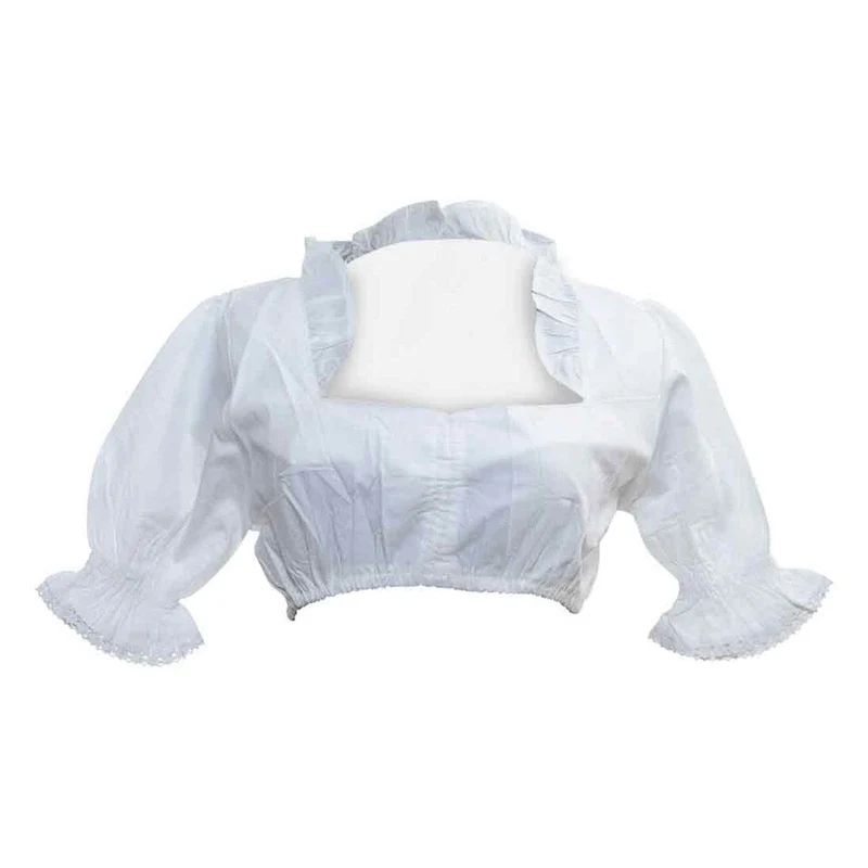 Weiße traditionelle Dirndlblusen für Damen