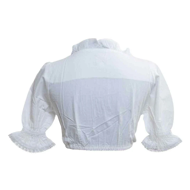 Weiße traditionelle Dirndlblusen für Damen