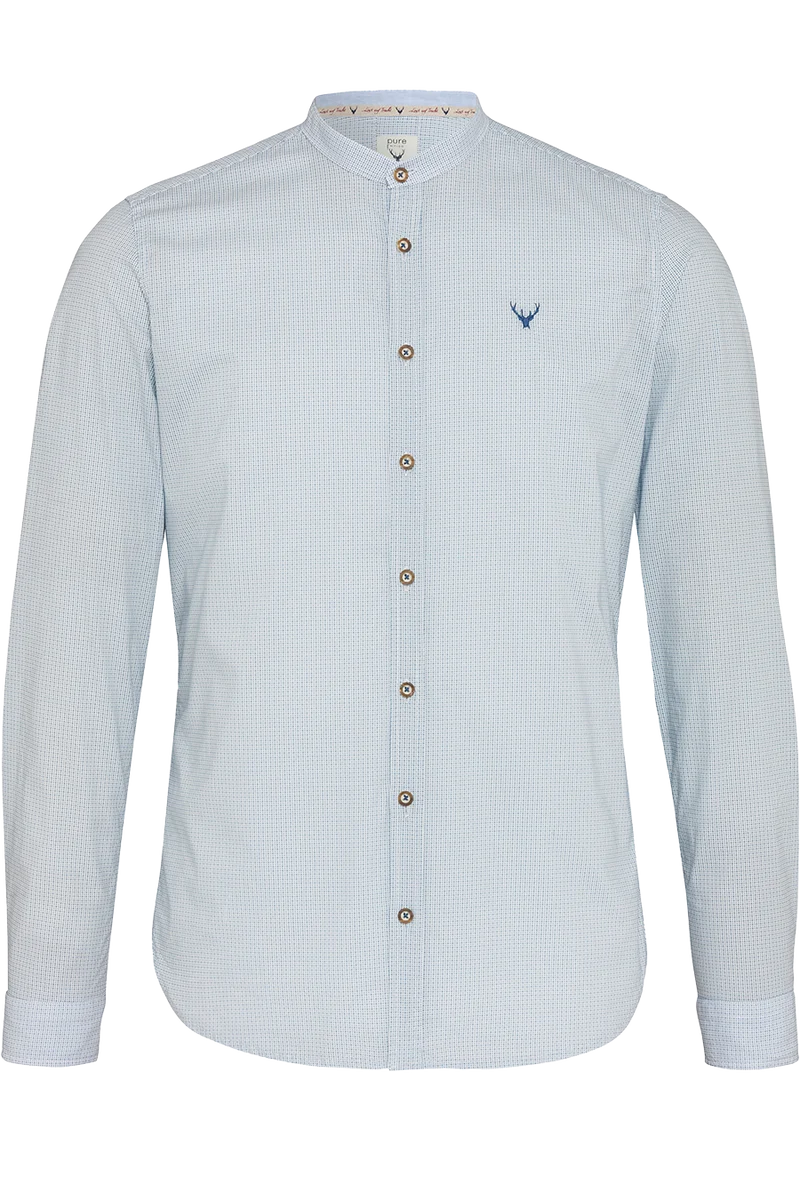 Herren Slim Fit-Trachtenhemd gemustert - blau