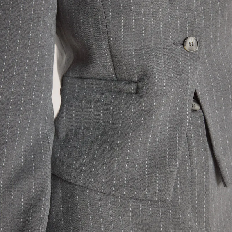 Strukturierte Jacke - Grauer Streifen